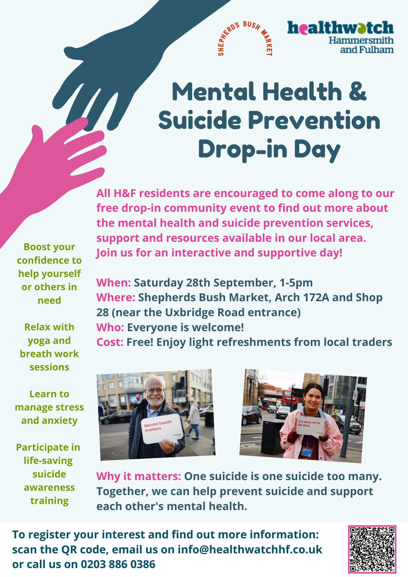 Mental Health & Suicide Prevention Drop-in Day - Hammersmith and Fulham