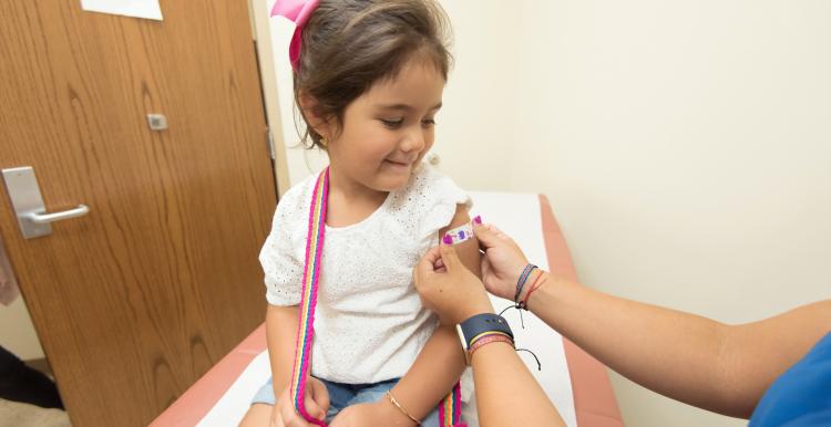 A child receiving a vaccine