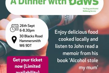 Dinner with DAWS, The Drug and Alcohol Wellbeing Service